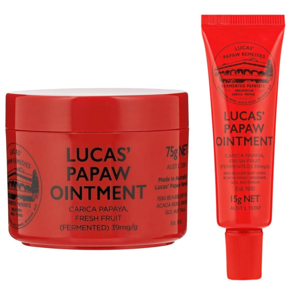 Lucas Papaw 75g jar front view showing label and jar for home use