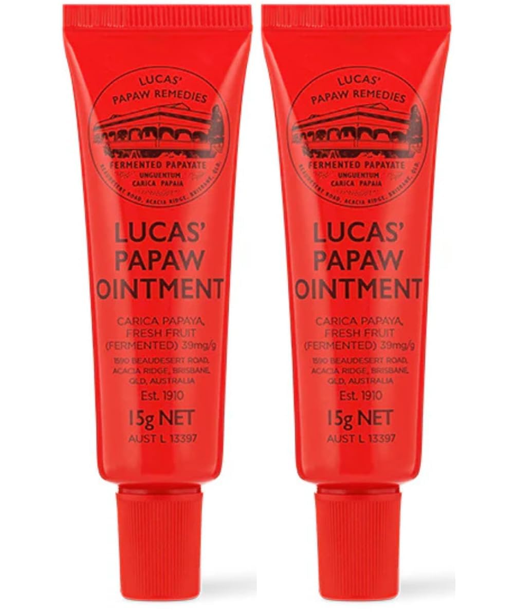 Lucas Papaw front packaging two-pack showing compact tubes and convenience