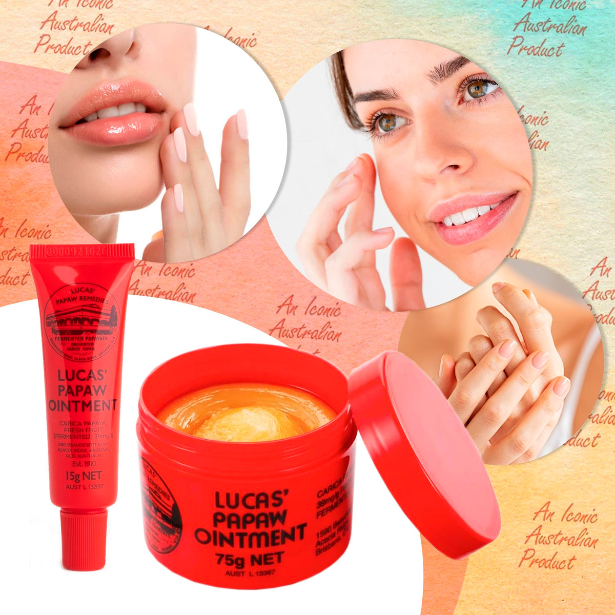 Close-up of Lucas Papaw ointment texture highlighting thick balm for overnight use