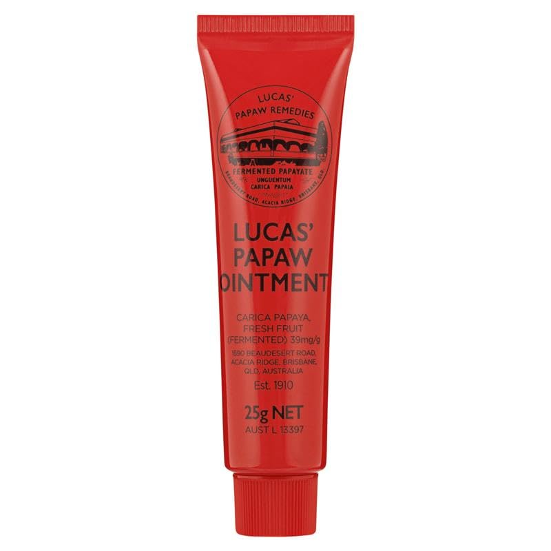 Lucas Papaw ointment texture swipe showing smooth protective barrier