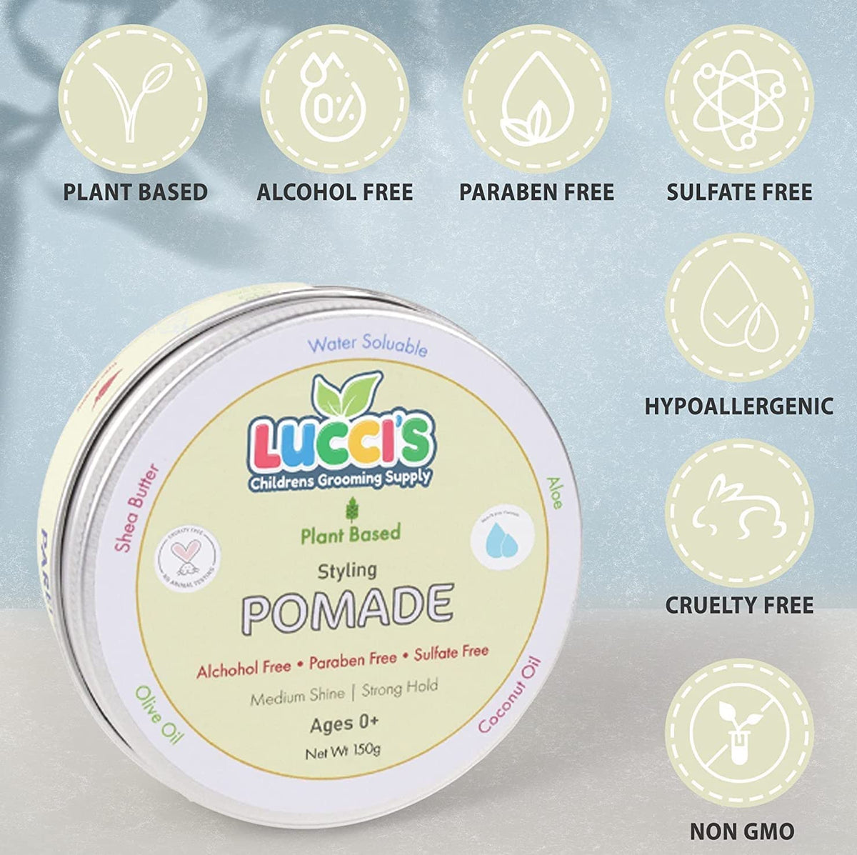 Lucci’s label close-up highlighting natural ingredients benefit