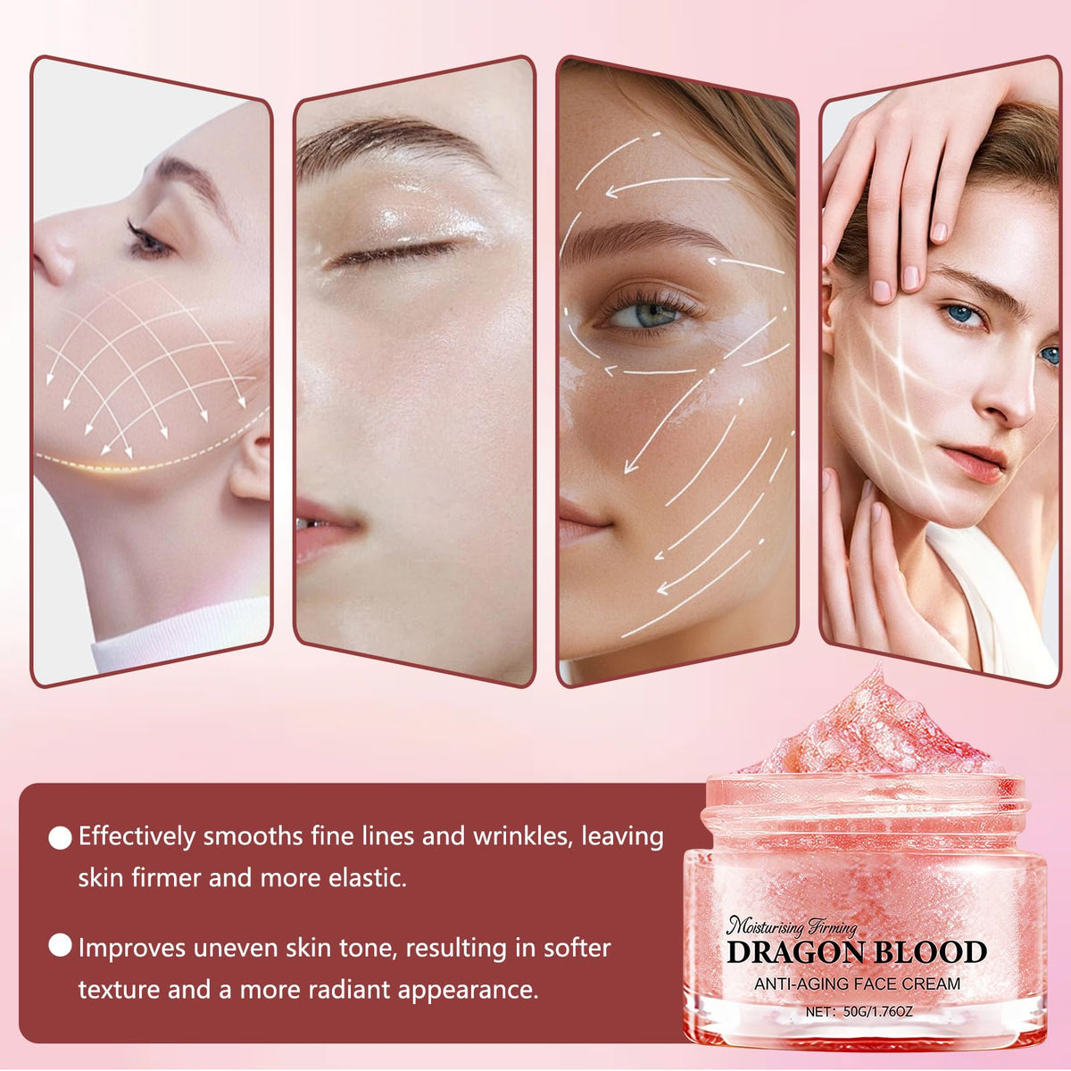 lucift before and after scale depicting firmer, smoother skin appearance