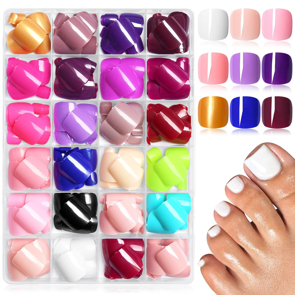 LuckForever boxed kit with 576 pieces showing colorful toe tips and organizer, quick styling benefit