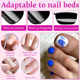 LuckForever included nail file wooden stick and adhesive sheets beside label, easy prep benefit