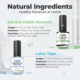 Luckyfairy before and after nails displaying fast gel polish lifting
