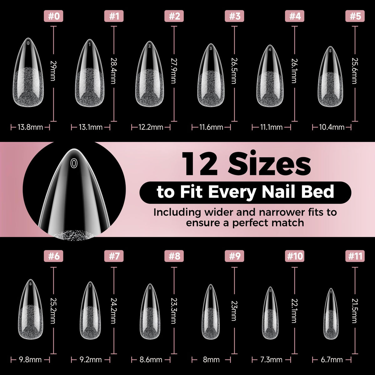 luckyfairy finished nail art on tips showing design-ready clear surface