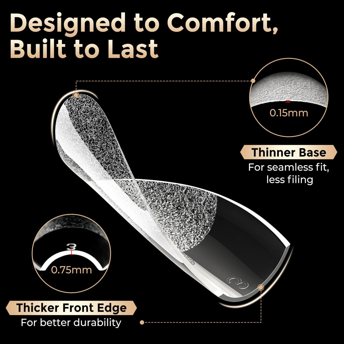 Luckyfairy flexible tip bent to show soft-gel resilience and comfort