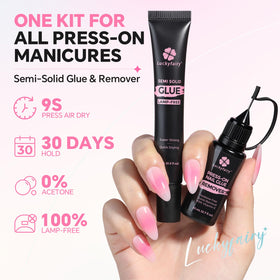 Luckyfairy glue tube close-up showing smooth gel texture for precise application