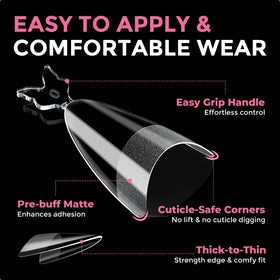 Luckyfairy tips applied with glue for quick salon-style finish