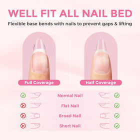 Luckyfairy finished almond manicure on hands showing polished look