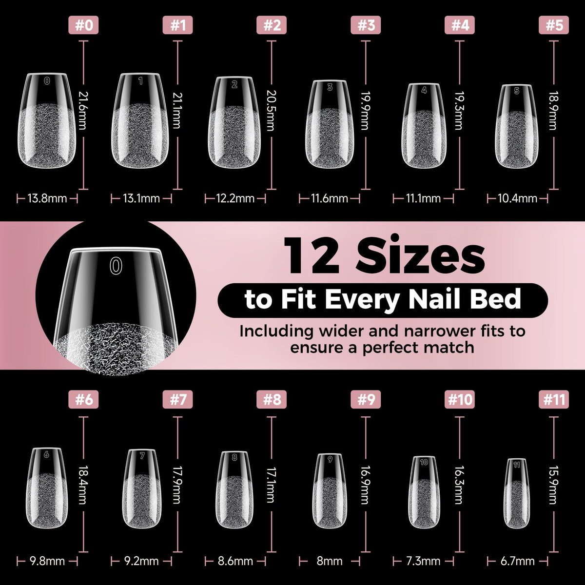 luckyfairy clear tips with nail art supplies, ready for decoration