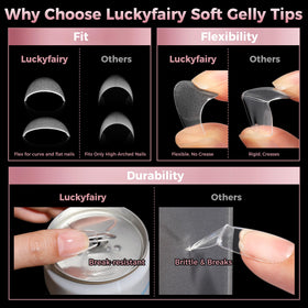 luckyfairy finished painted short coffin nails, salon-quality appearance
