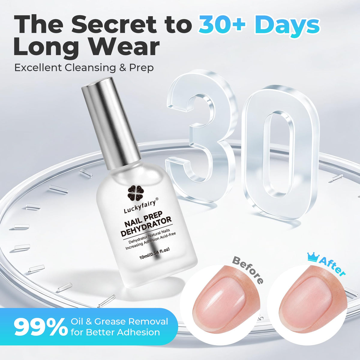 Luckyfairy brush applying dehydrator for precise, controlled nail prep