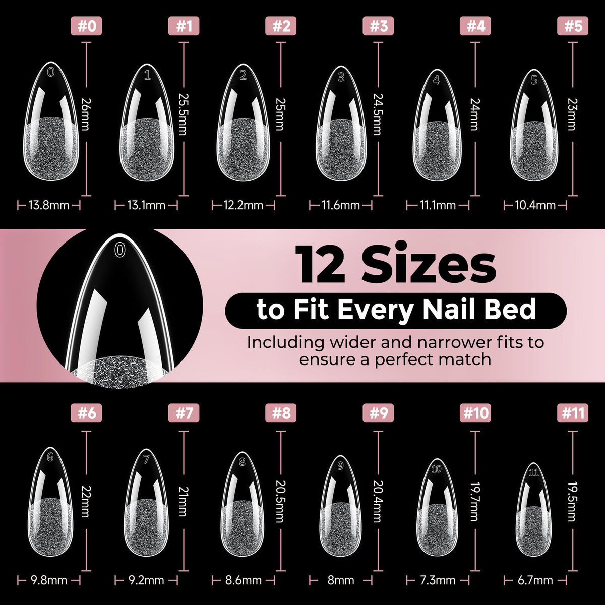 luckyfairy tip next to a finger illustrating scale and easy sizing choice