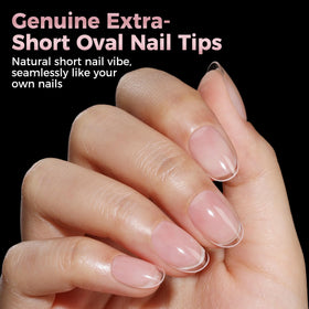 luckyfairy scale comparison on fingertip to display extra short oval length and proportional fit