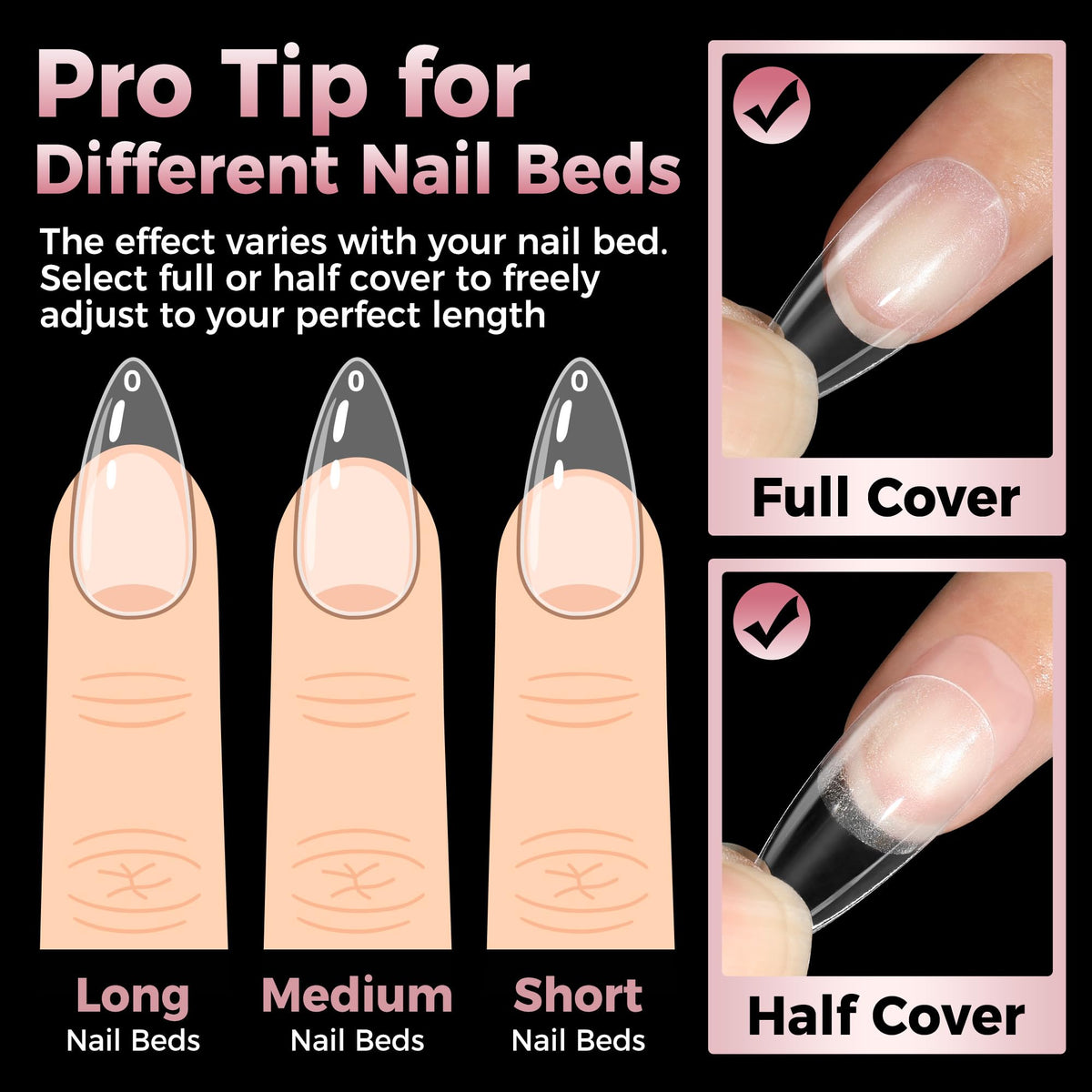 luckyfairy ruler beside tips showing medium stiletto length and scale
