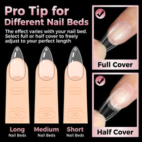 luckyfairy ruler beside tips showing medium stiletto length and scale