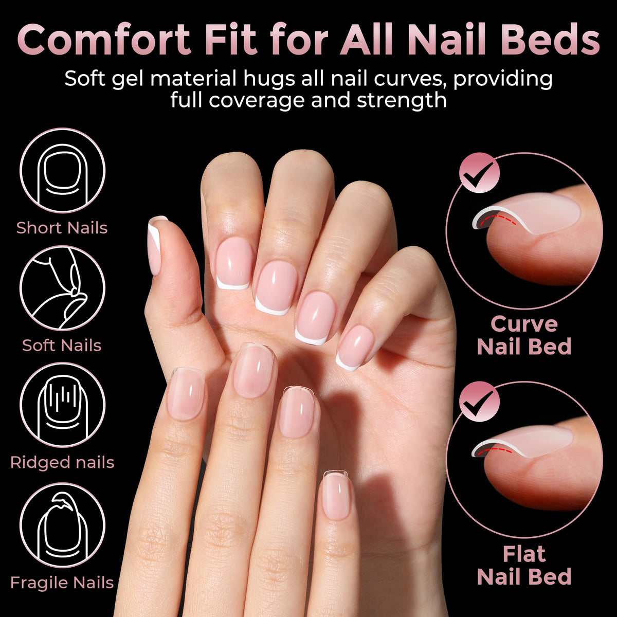luckyfairy soft gel bending to show flexibility and chip resistance