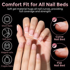luckyfairy soft gel bending to show flexibility and chip resistance