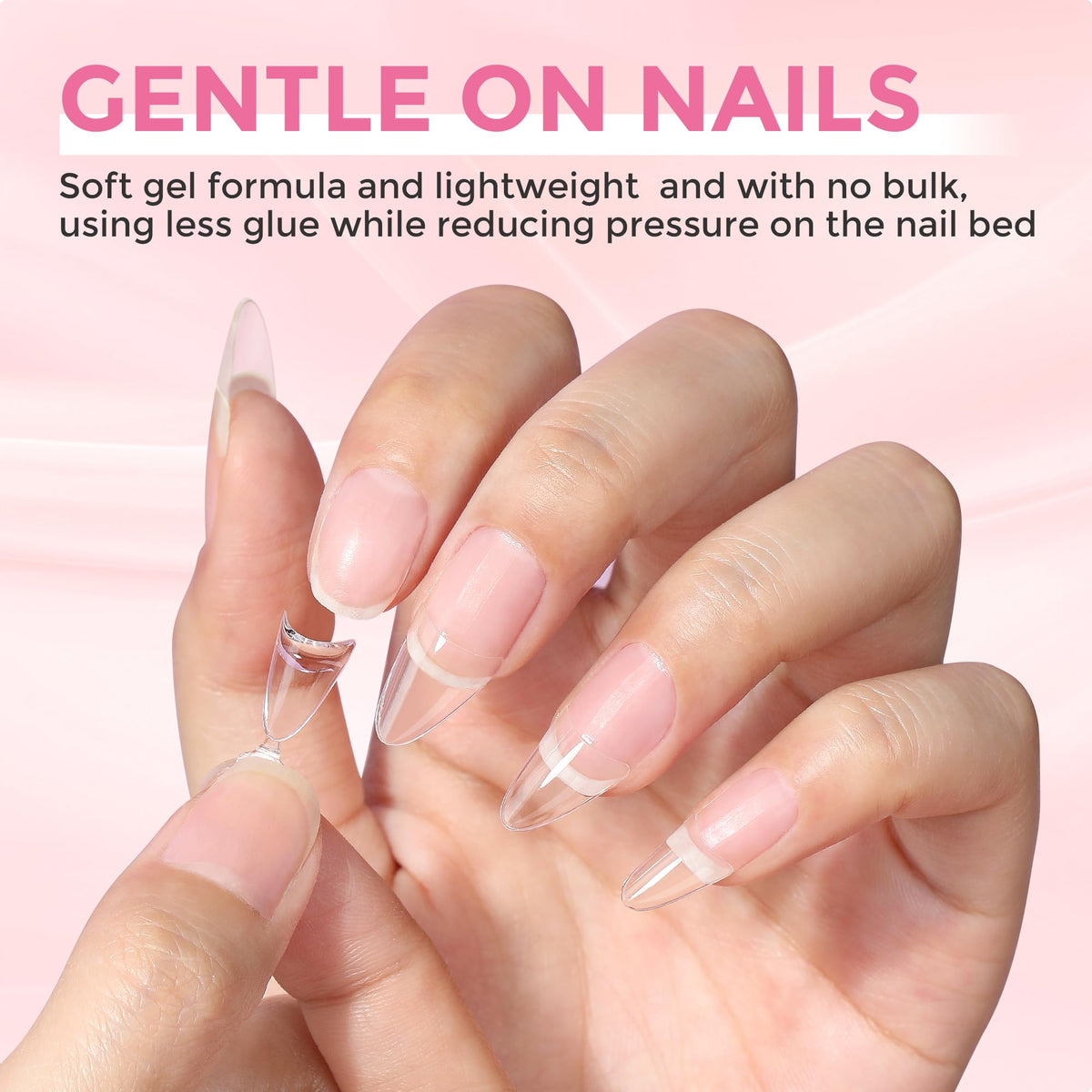 Luckyfairy soft gel texture close-up for flexible natural feel