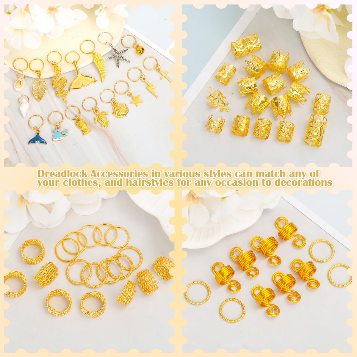 Lucomb detailed view of beads and charms illustrating color and texture options