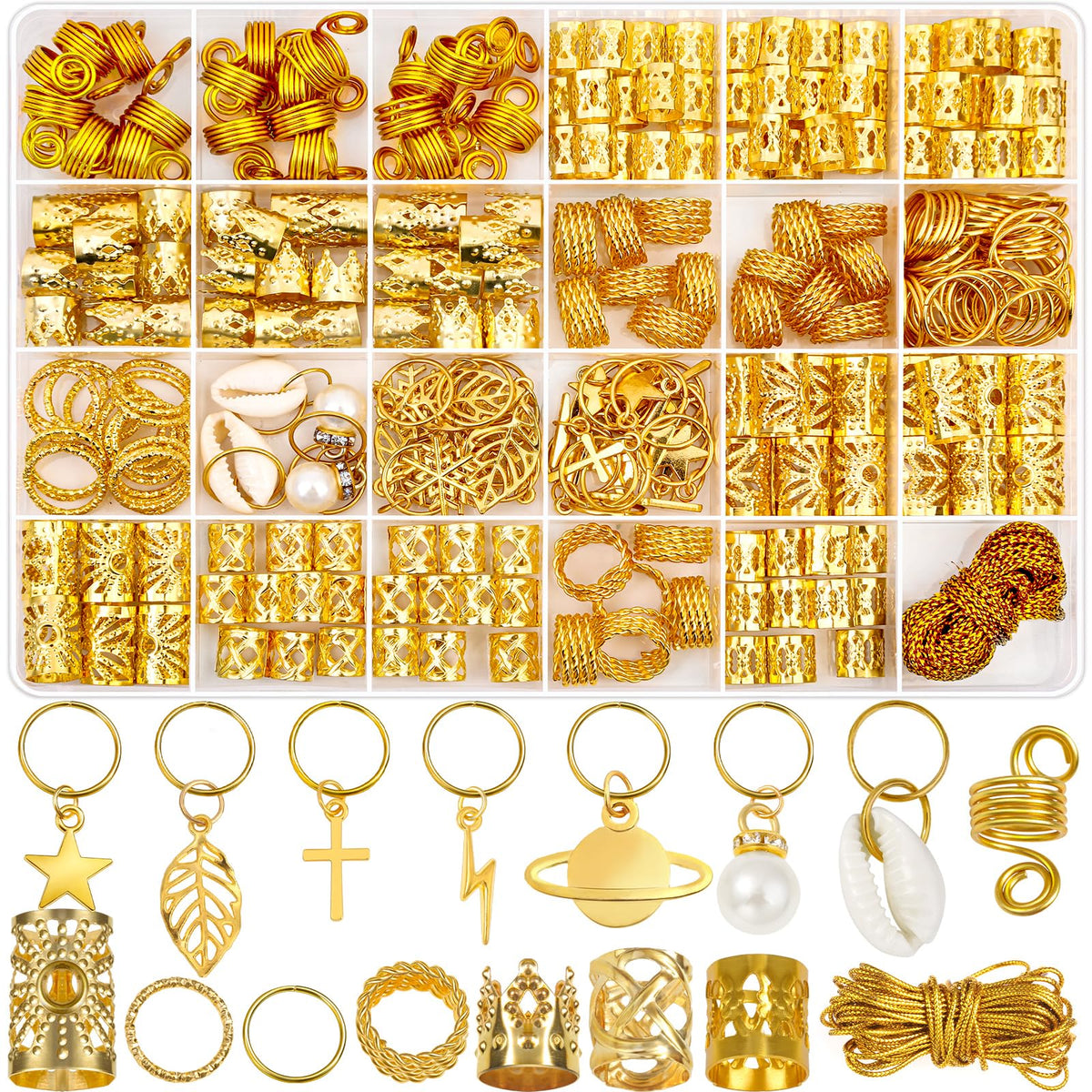 Lucomb front packaging showing full 259-piece kit and organized box benefit