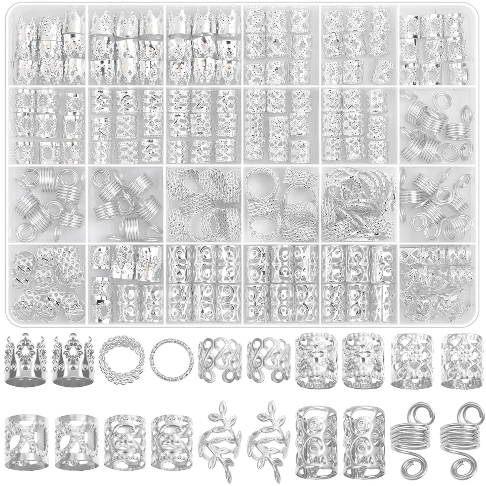 Lucomb front packaging showing full 220-piece silver set and storage box, clear view and organization benefit