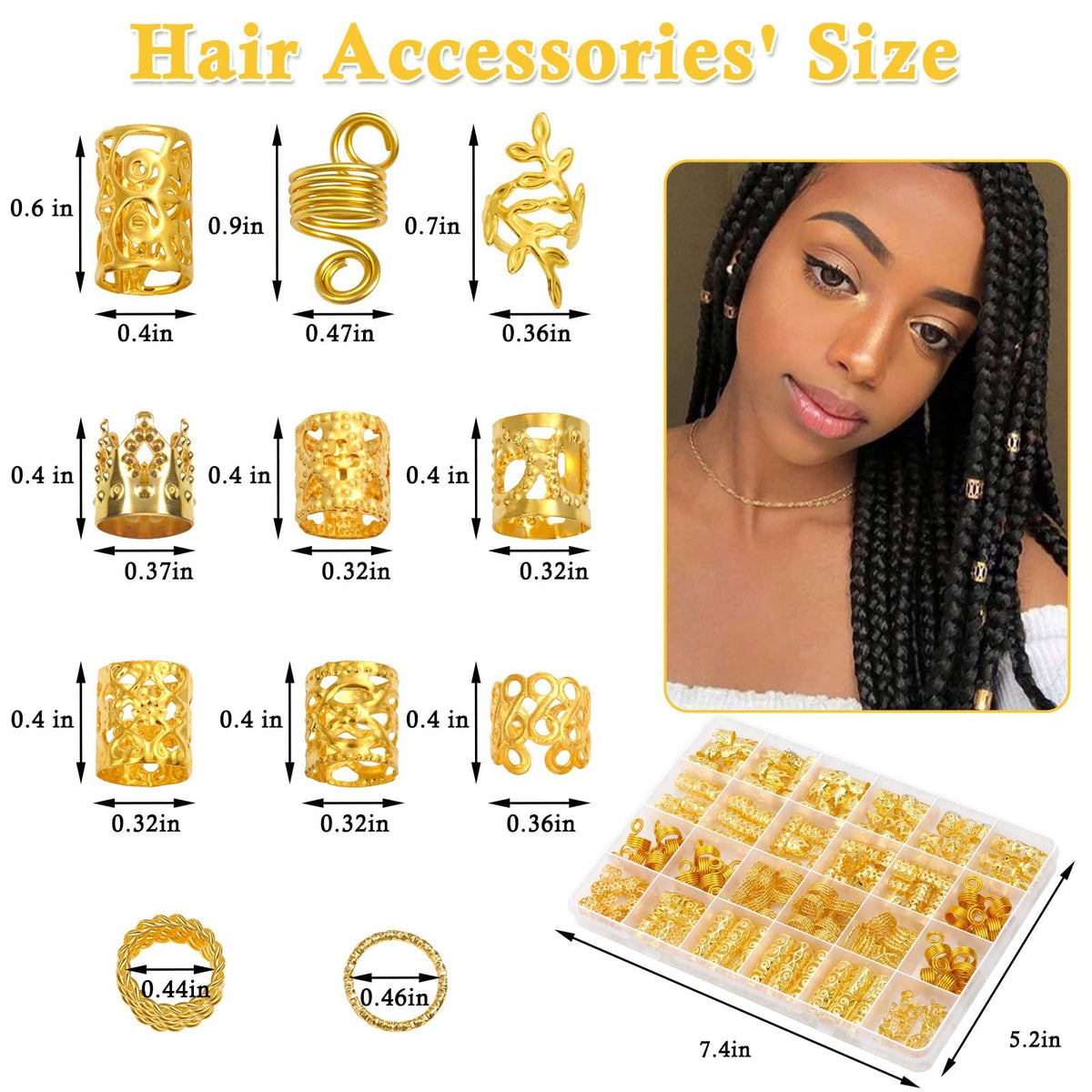 Lucomb assorted gold braid cuffs and charms spread out, offering styling variety and choice