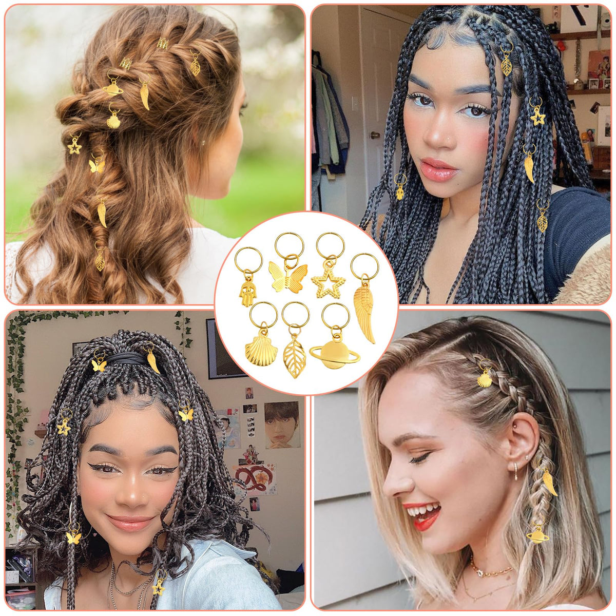 Lucomb lifestyle image of braided hair wearing charms showing stylish upgrade benefit