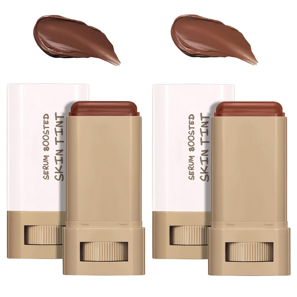 Lulesi front packaging showing twist-up foundation stick and dewy finish benefit