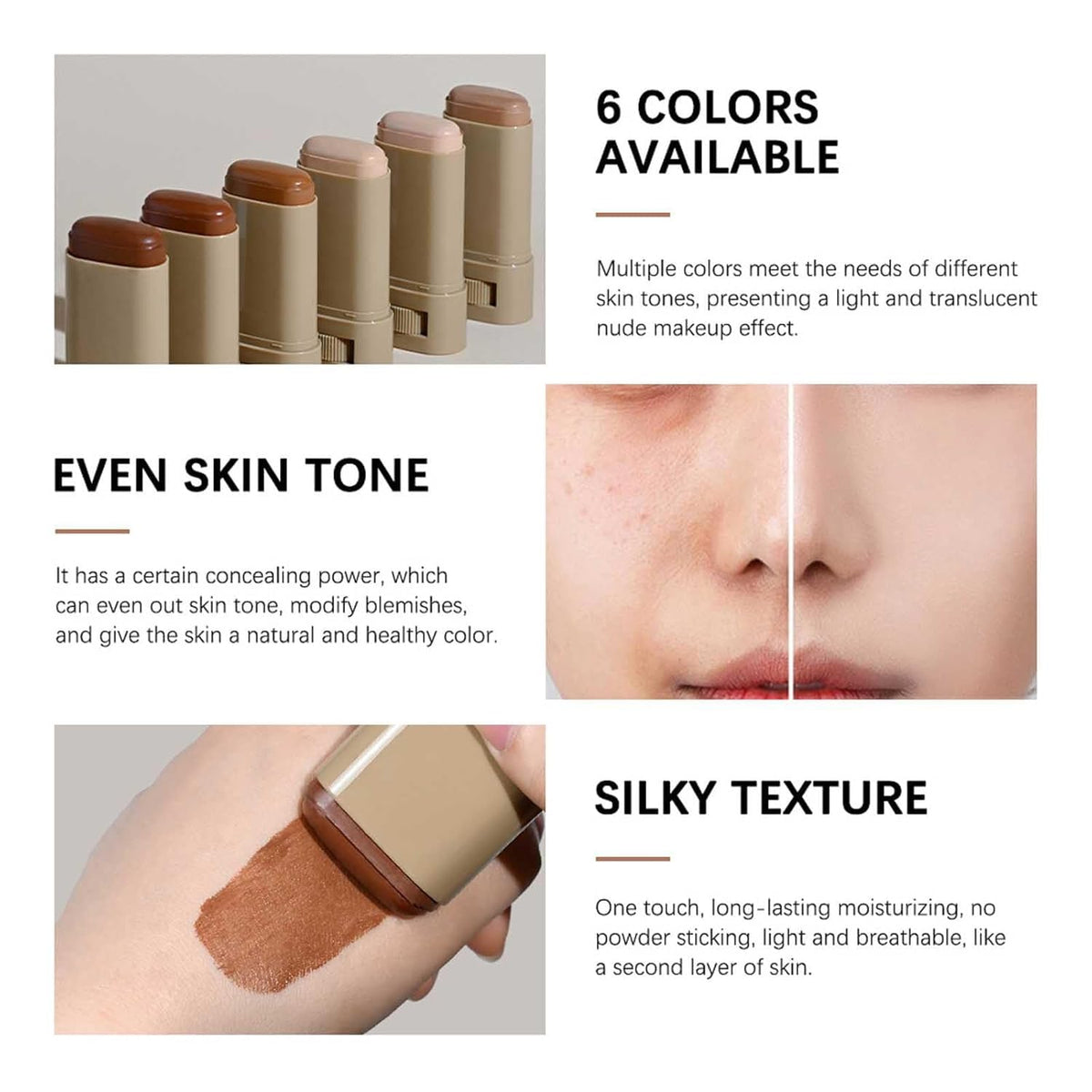 Lulesi stick tucked in a makeup bag, ideal for on-the-go touch-ups