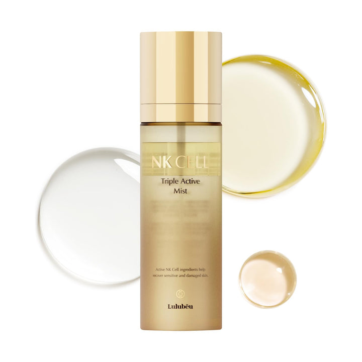 LULUBEU front bottle showing sleek label and dewy finish benefit