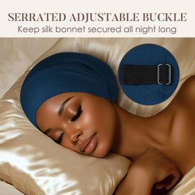 LULUSILK cap in use on sleeper promoting overnight hair protection
