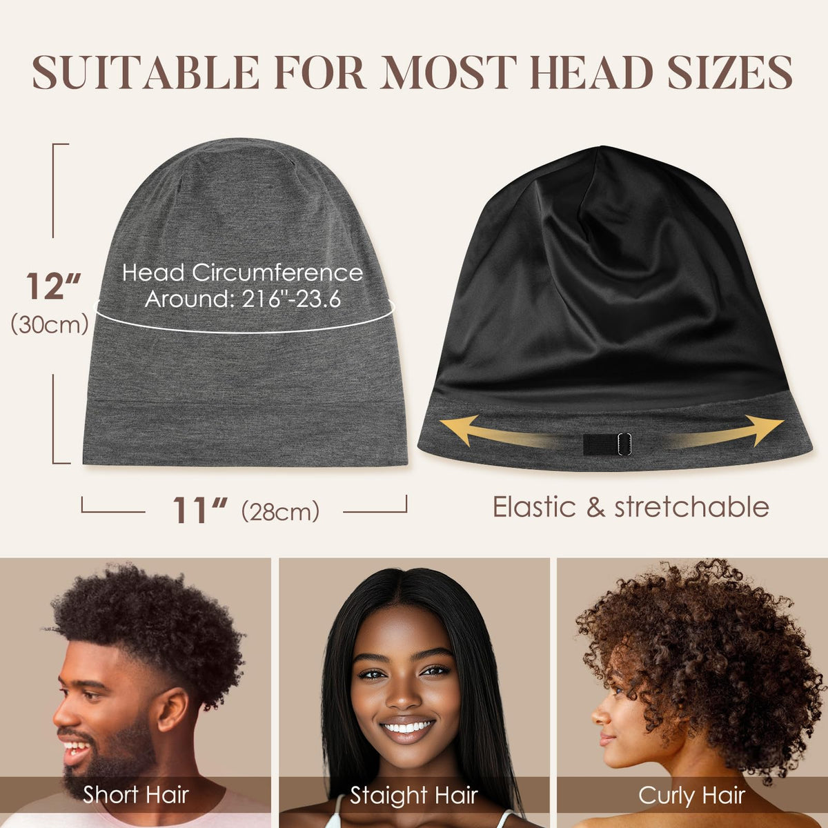 LULUSILK cap on model sleeping illustrating stay-on all-night comfort