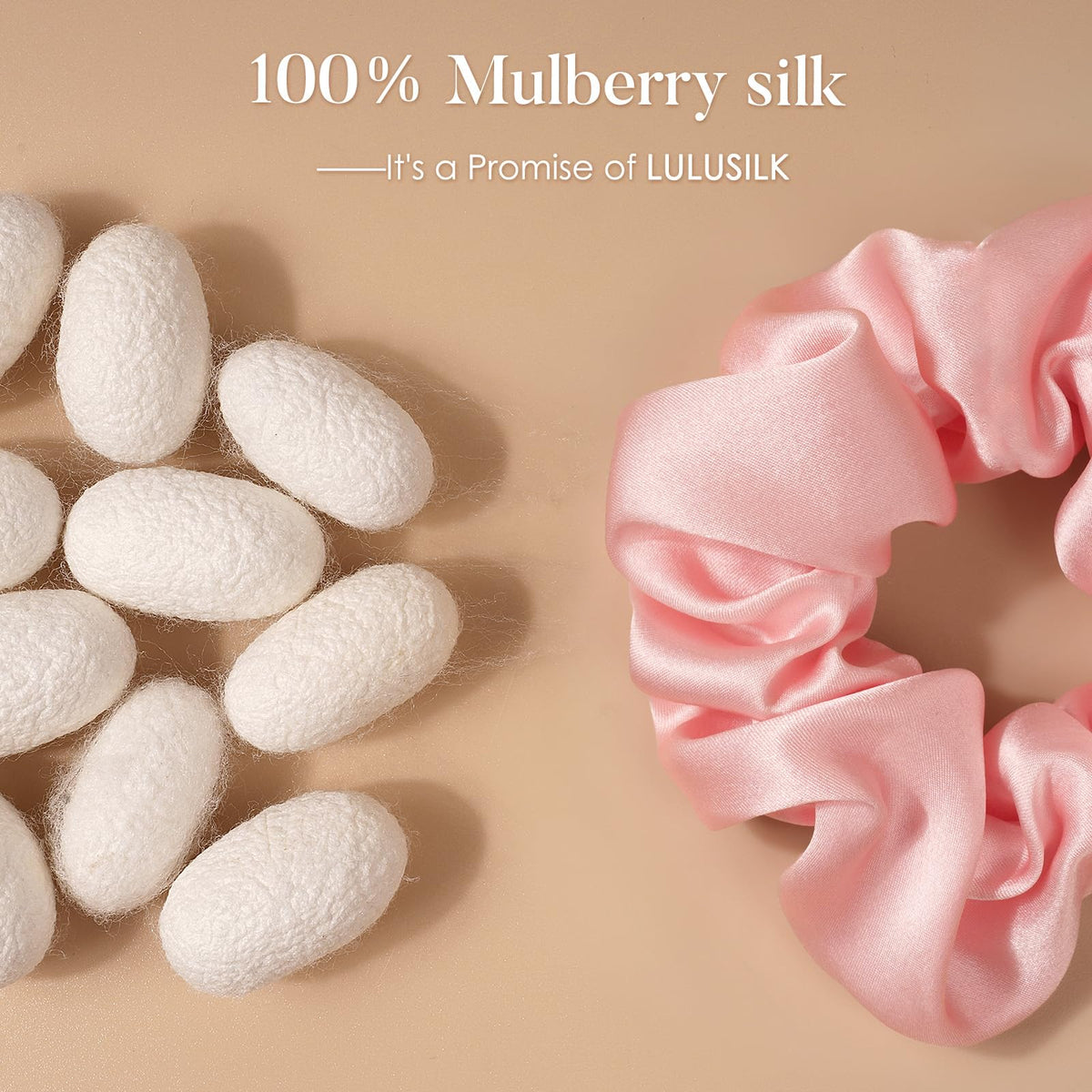 LULUSILK close-up of mulberry silk texture highlighting smooth protective finish