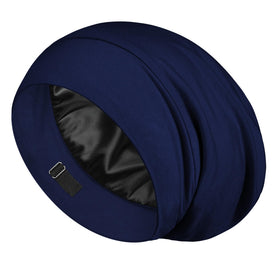 LULUSILK front packaging navy showing cap and box, protective styling benefit
