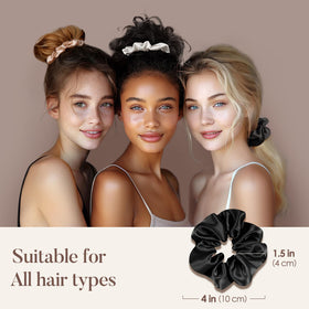LULUSILK scrunchie holding ponytail during sleep, protects hair overnight