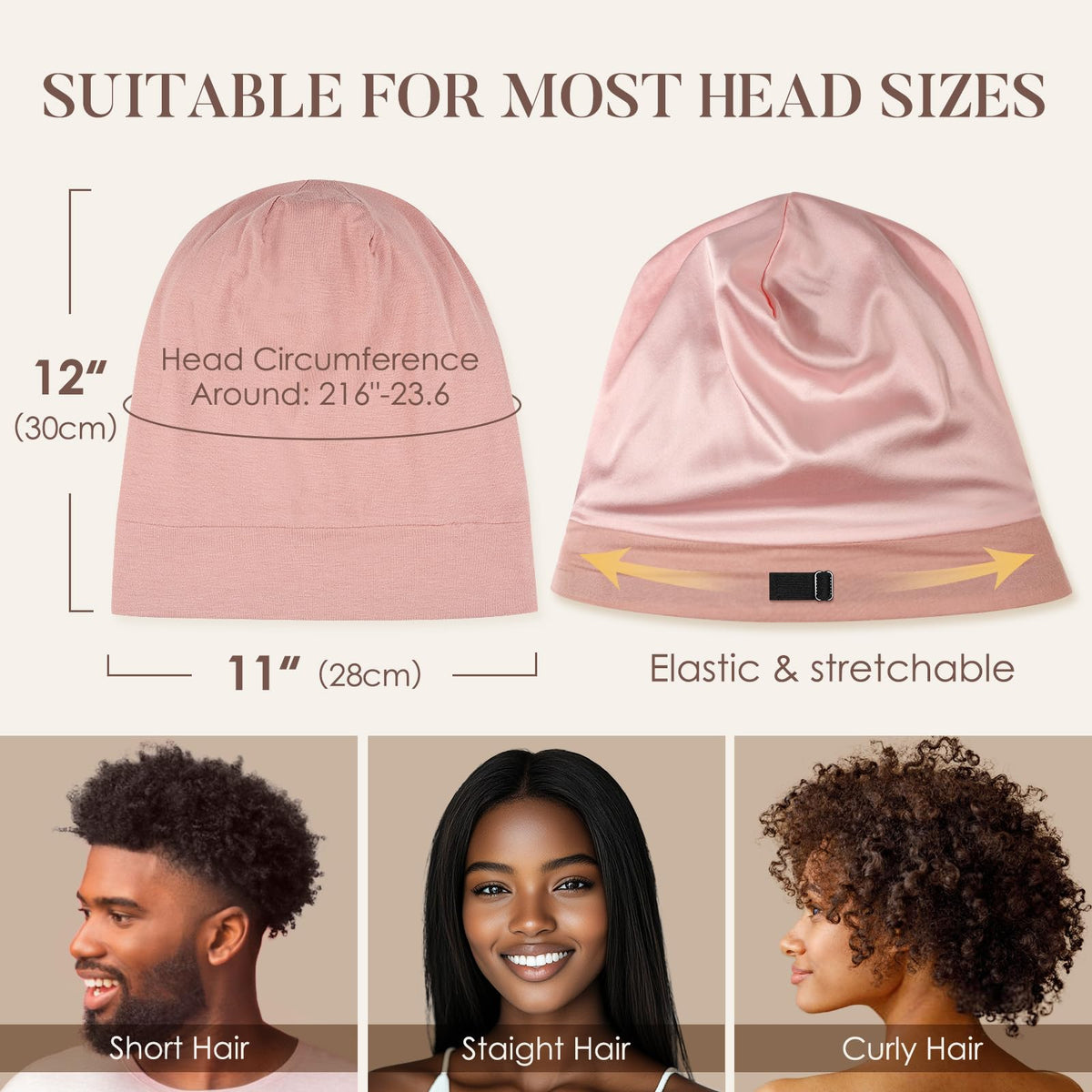 LULUSILK interior view holding curls to show hair volume accommodation benefit