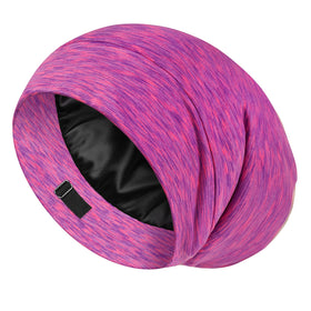 LULUSILK hot pink bonnet front view showing neat fit and color benefit