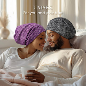LULUSILK cap wrapped around different hairstyles for versatility