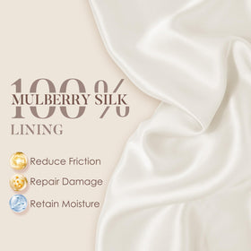 LULUSILK silk lining closeup highlighting soft texture and hair protection benefit
