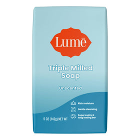 Lume bar front packaging showing unscented label and benefit of rich moisture