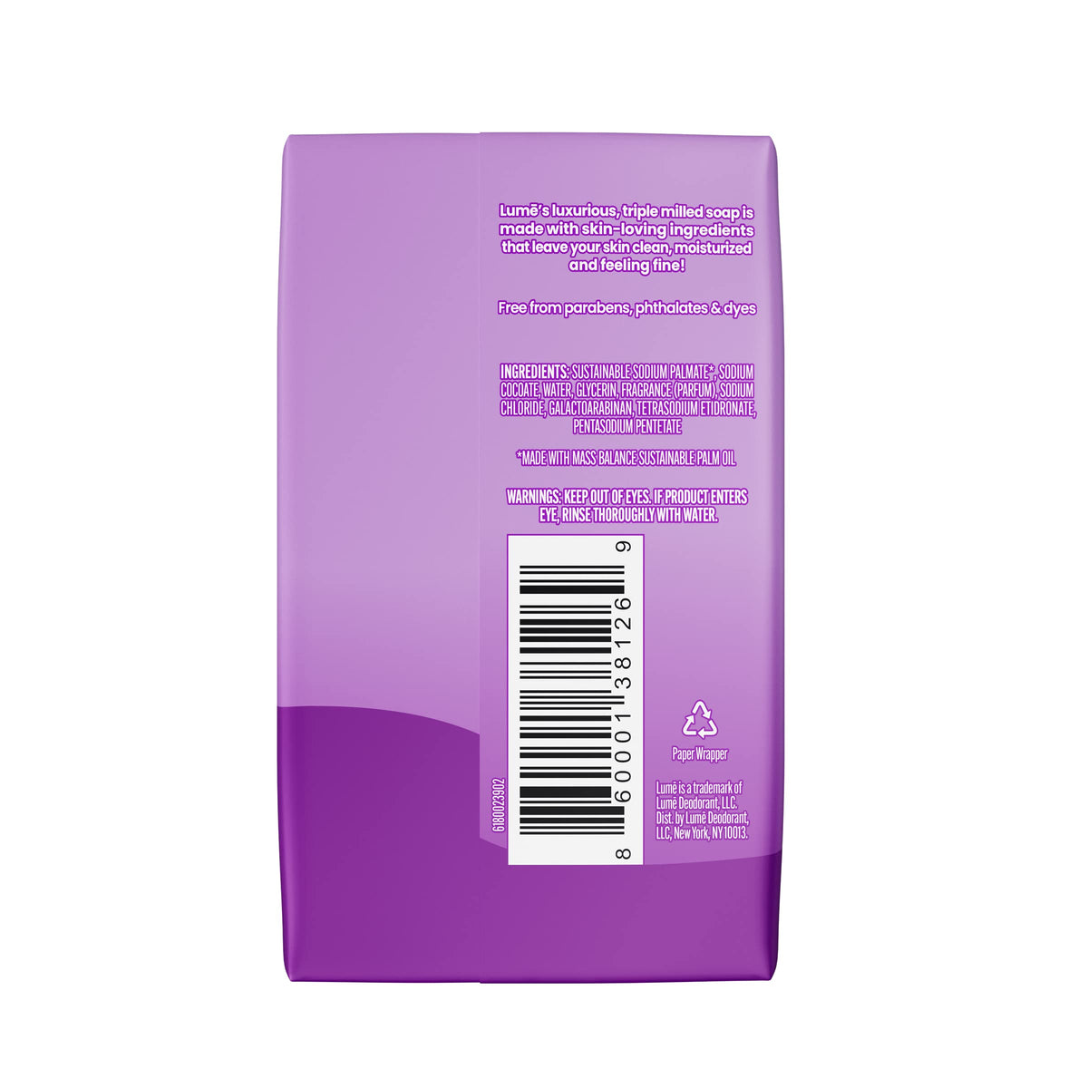 Lume bar soap close-up texture highlighting dense triple-milled lather and durability