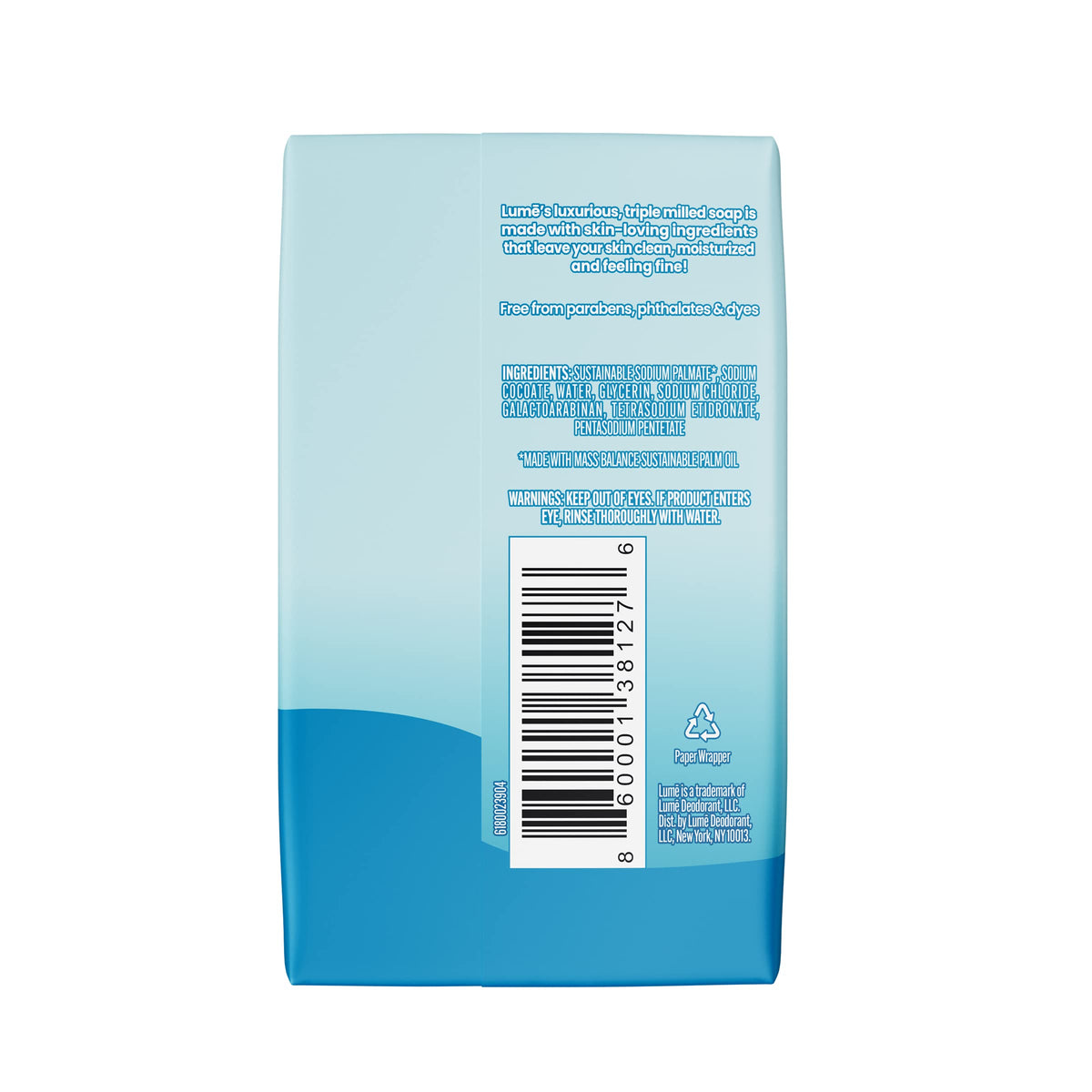 Lume bar producing creamy lather for gentle cleansing and soft skin