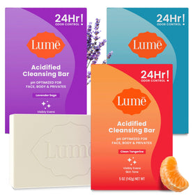 Lume front packaging showing three bars and clear odor control benefit