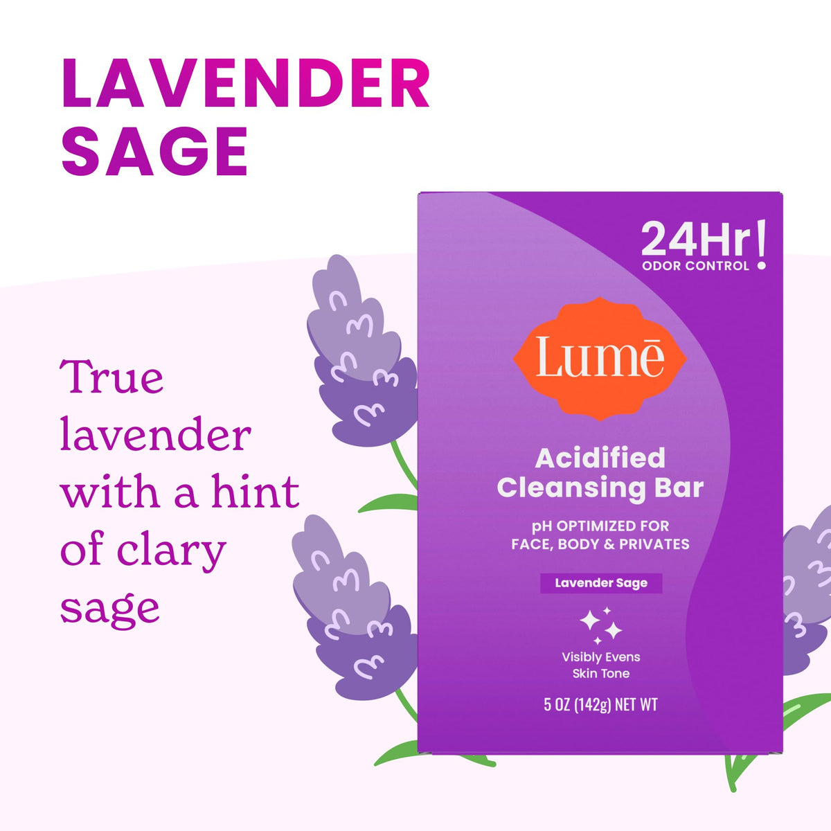Lume bar in use in shower on arm demonstrating effective odor removal
