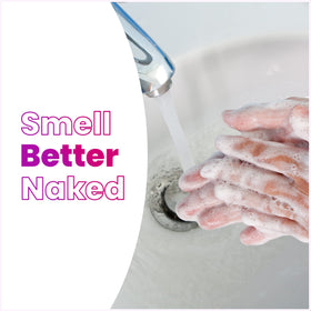 Lume bar being used with washcloth in shower for effective odor control