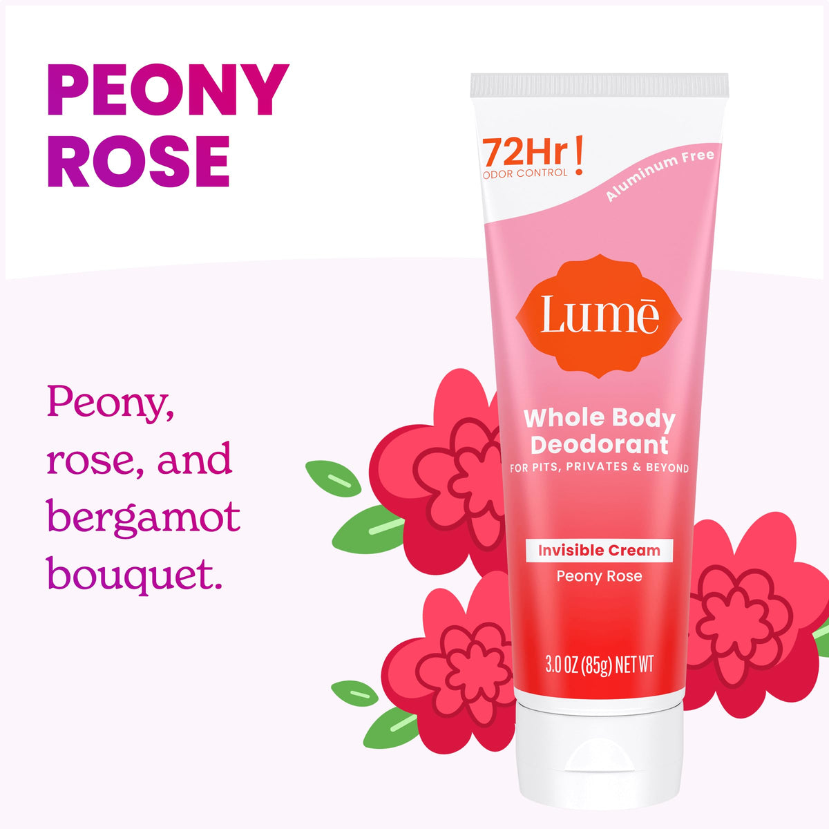 Lume Invisible Cream tube top view highlighting compact, non-staining protection