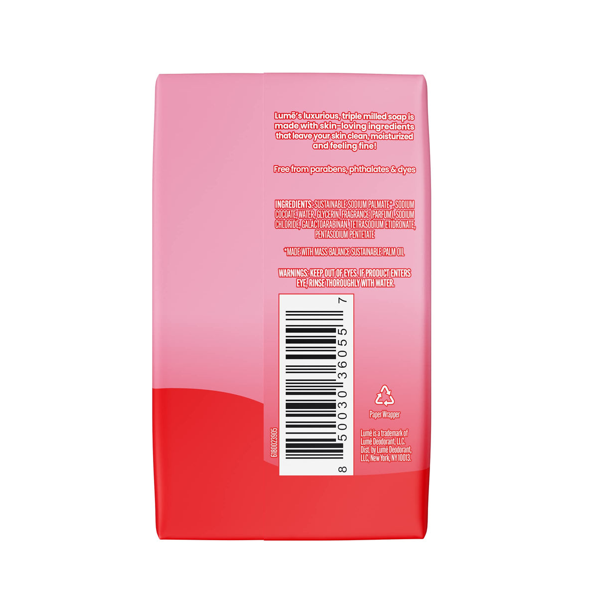 Lume Peony Rose close-up of soap texture highlighting rich moisture and dense bar