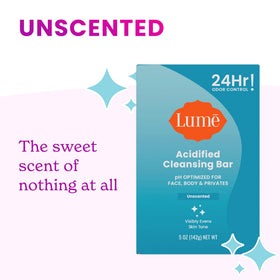 Lume bar held in hand showing 8.5-ounce scale and travel-friendly size